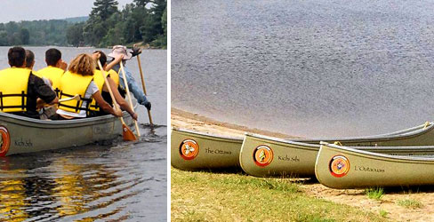 photos of ottawa river canoe brigade on water